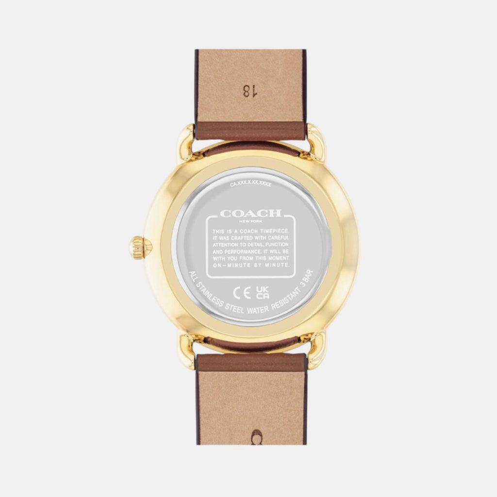 Elliot Women Quartz Silver & White Dial Analog Leather Watch 14504206