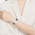 Elliot Women Quartz Silver & White Dial Analog Leather Watch 14504206