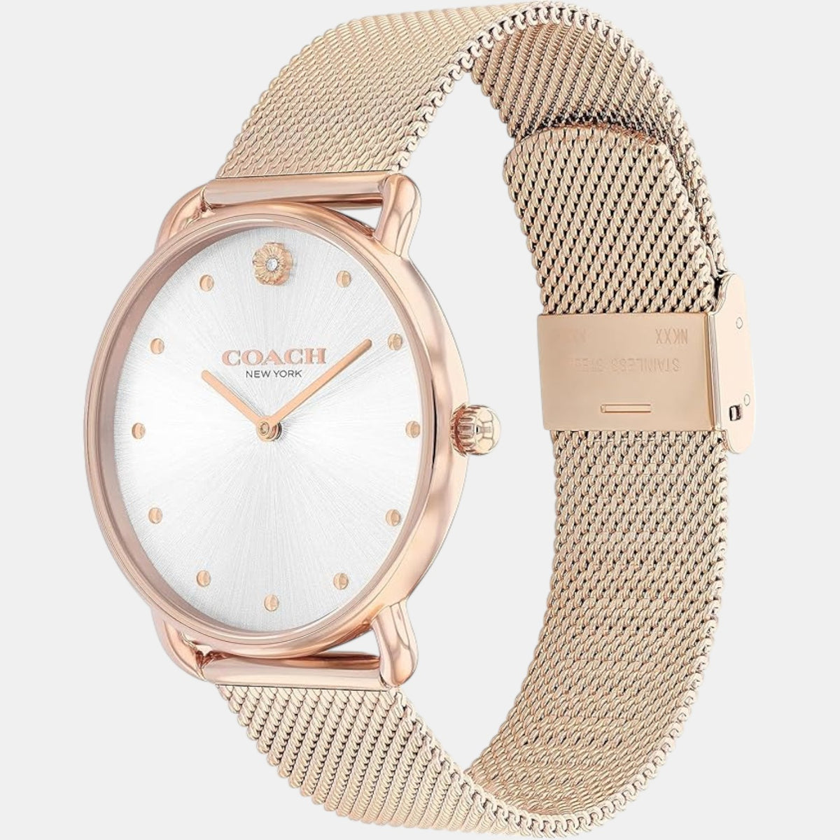 Elliot Women Quartz Silver Dial Analog Mesh Watch 14504209
