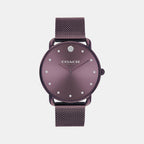 Elliot Women Quartz Purple Dial Analog Stainless Steel Watch 14504211