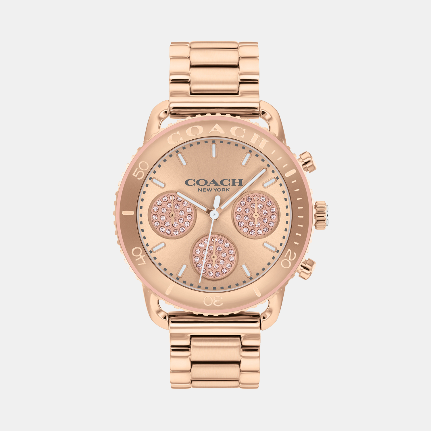 Coach Round Rose Gold Chronograph watch