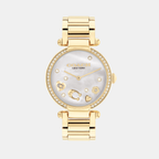Coach Round White Mother Of Pearl Analog watch