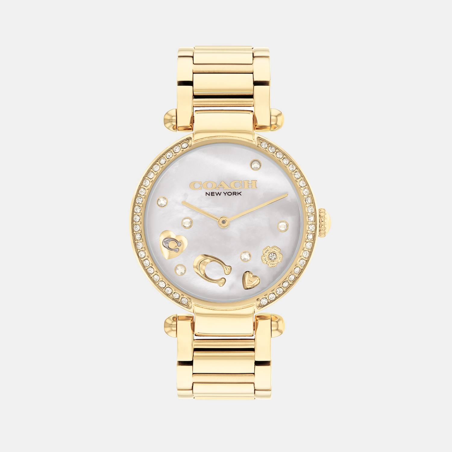 Coach Round White Mother Of Pearl Analog watch