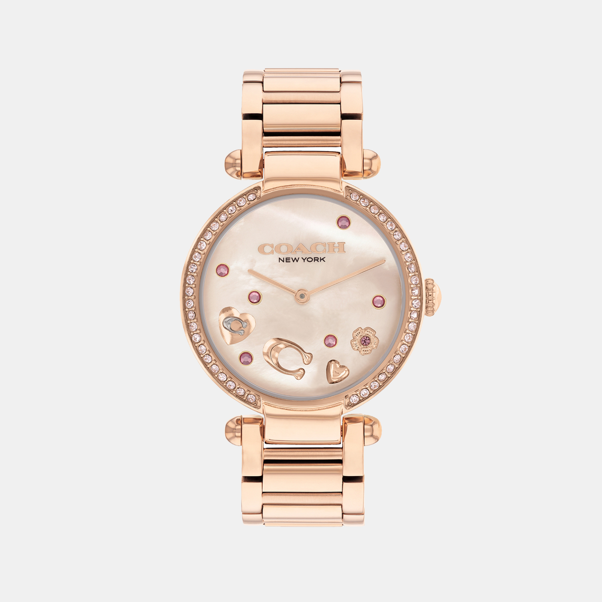 Coach Round Pink Mother Of Pearl Analog watch