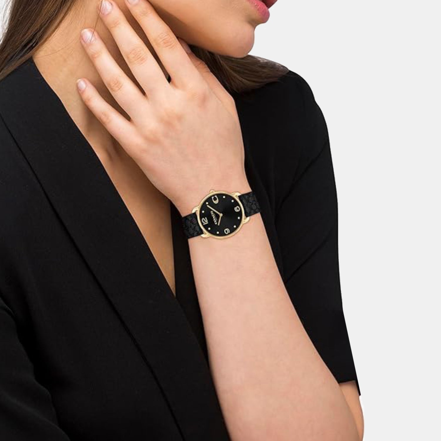 Elliot Women Quartz Black Dial Analog Leather Watch 14504289