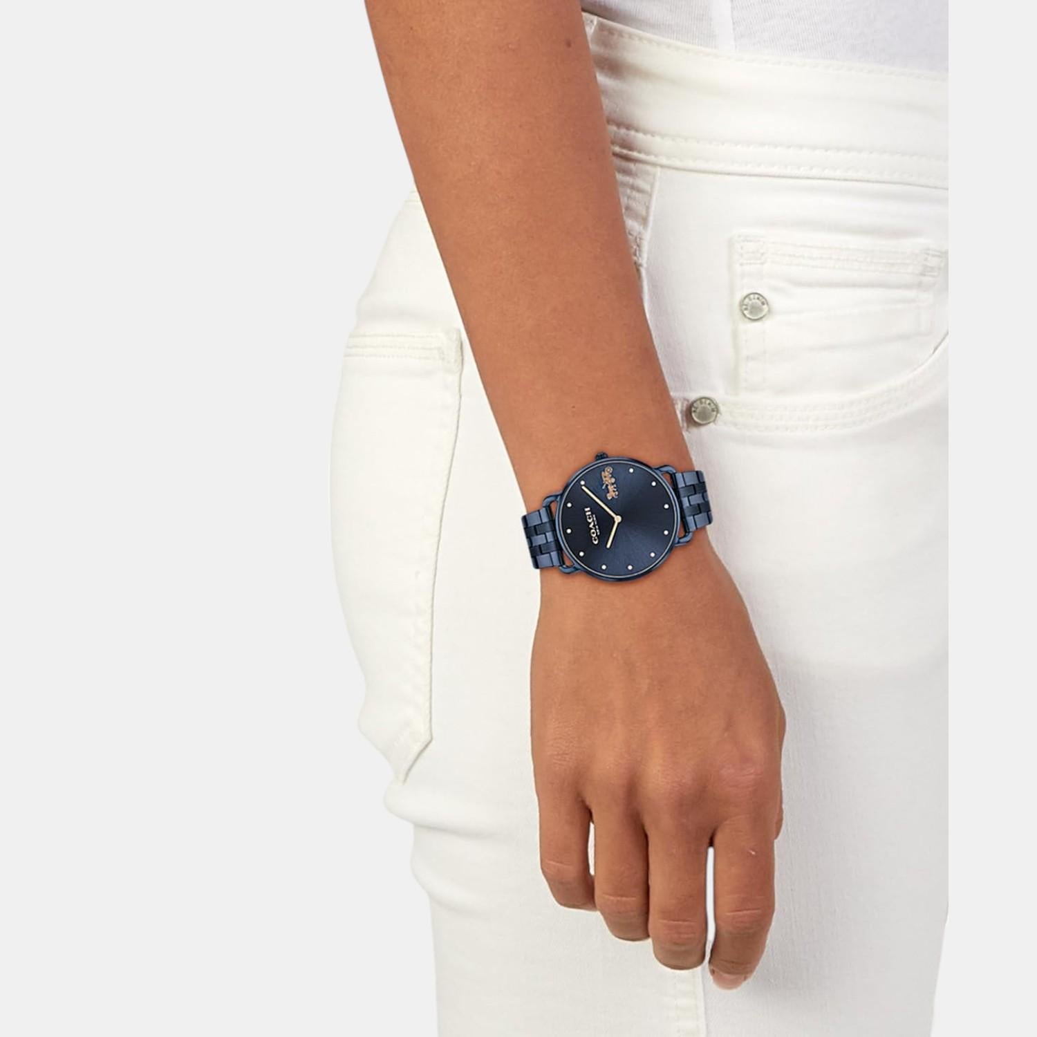 Elliot Women Quartz Blue Dial Analog Stainless Steel Watch 14504297