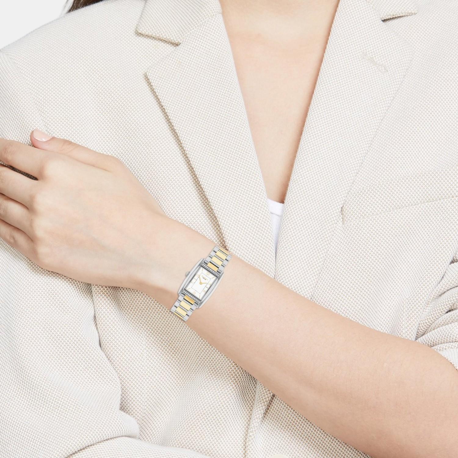 Reese Women Quartz White Dial Analog Stainless Steel Watch 14504318