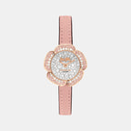 Tearose Women Quartz Gold Dial Analog Leather Watch 14504323