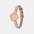 Tearose Women Quartz Gold Dial Analog Leather Watch 14504323