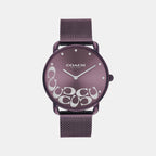 Elliot Women Quartz Purple Dial Analog Stainless Steel Watch 14504339