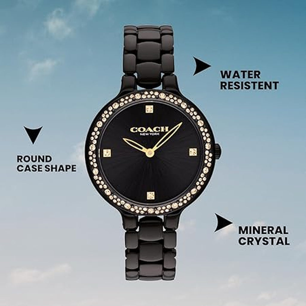 Chelsea Women Quartz Black Dial Analog Stainless Steel Watch 14504352