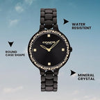 Chelsea Women Quartz Black Dial Analog Stainless Steel Watch 14504352