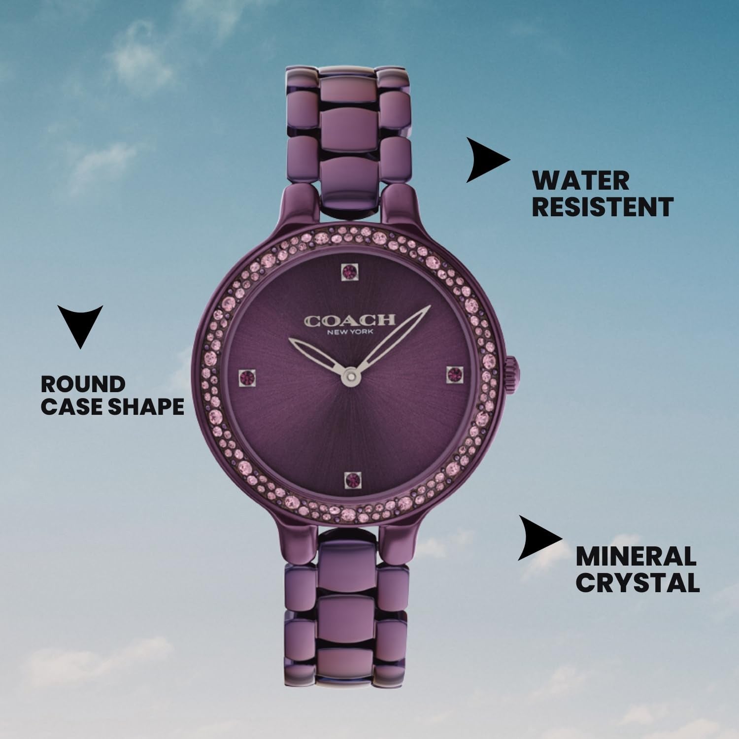 Coach Stainless Steel Purple watch