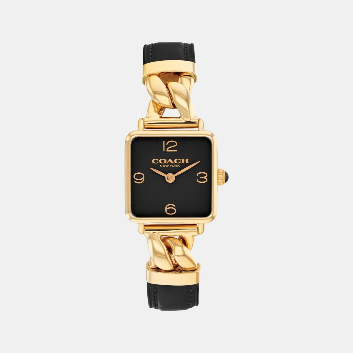 Cass Women Quartz Black Dial Analog Leather Watch 14504356