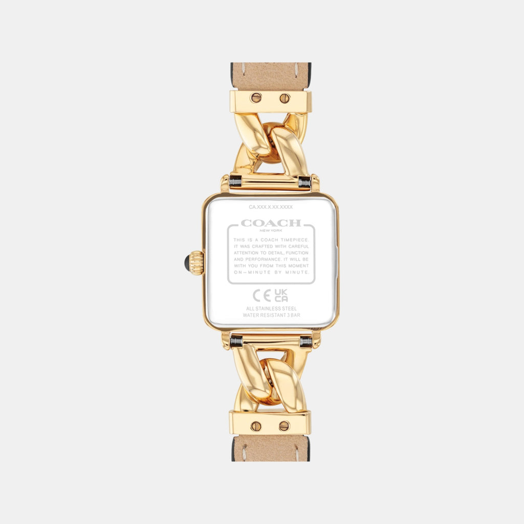 Cass Women Quartz Black Dial Analog Calf Watch 14504356