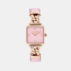 Cass Women Quartz Blush Dial Analog Calf Watch 14504357