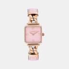 Cass Women Quartz Blush Dial Analog Calf Watch 14504357