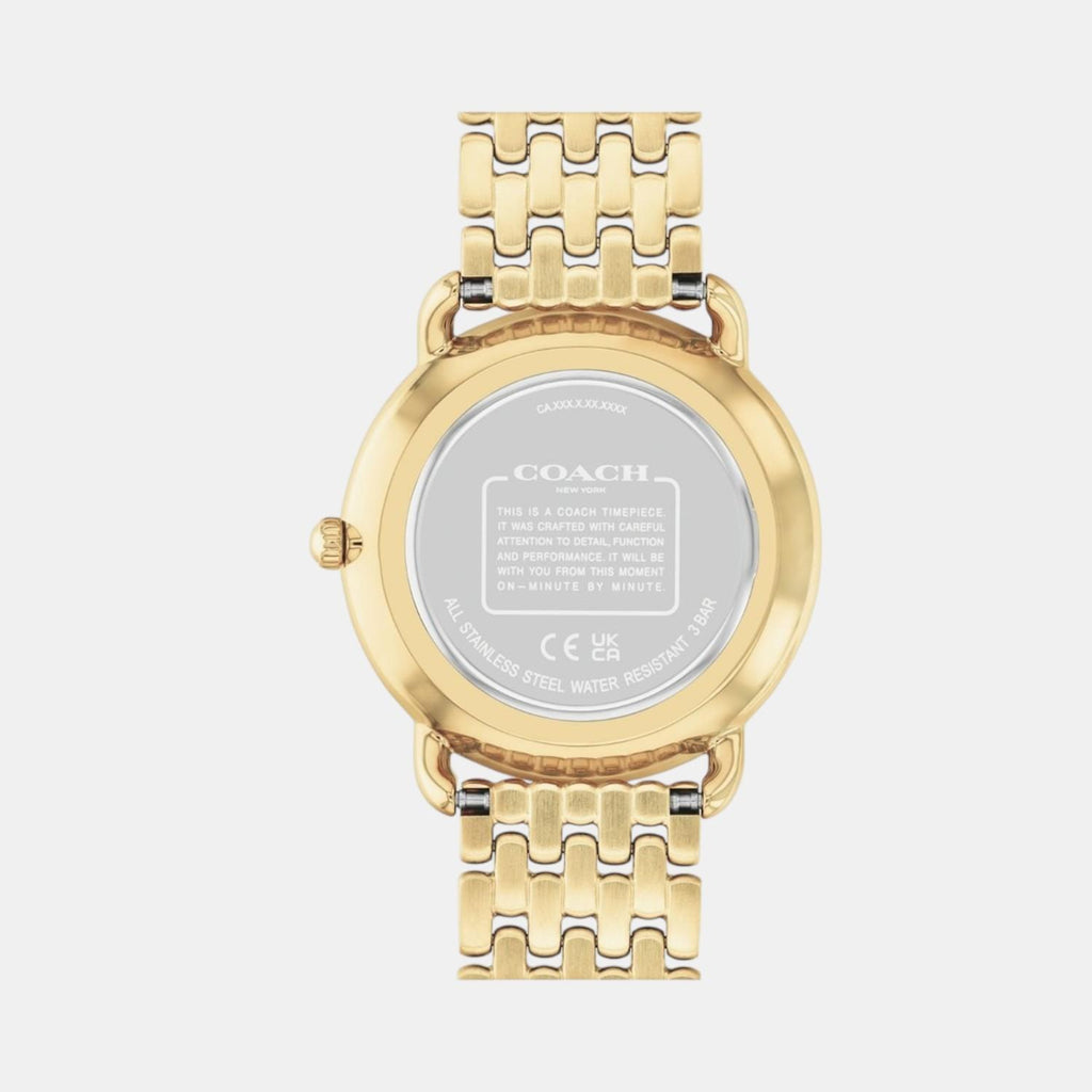 Elliot Women Quartz Gold Dial Analog Stainless Steel Watch 14504374