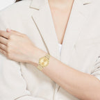 Elliot Women Quartz Gold Dial Analog Stainless Steel Watch 14504374