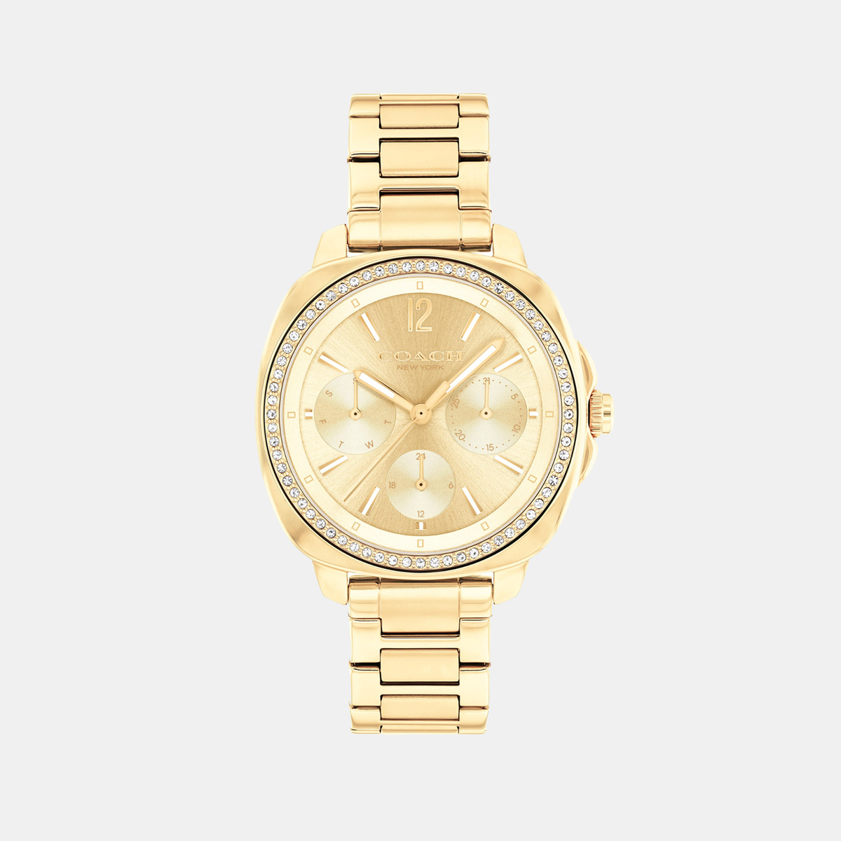 Coach Tonneau Gold Multi-Function watch