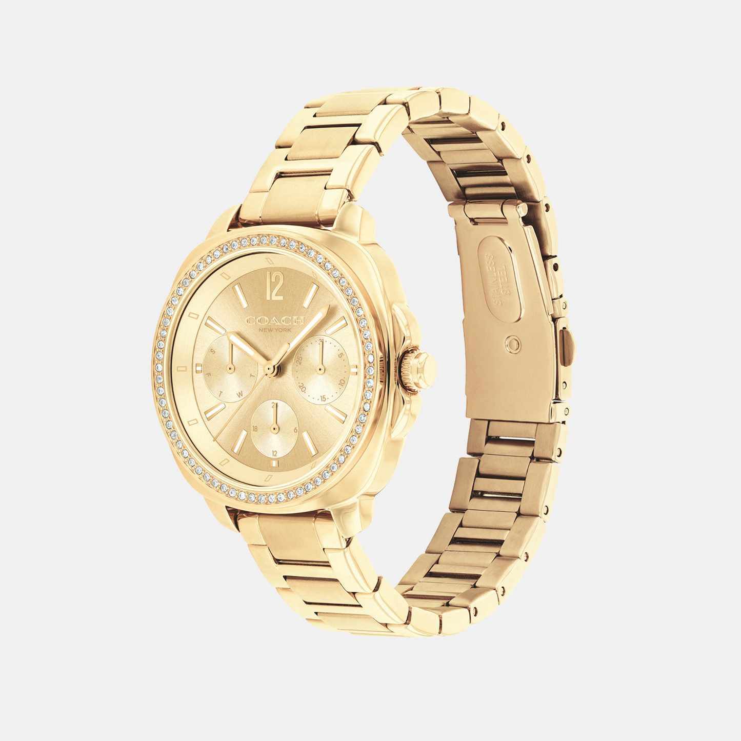 Kitt Women Quartz Gold Dial Multi-Function Stainless Steel Watch 14504393