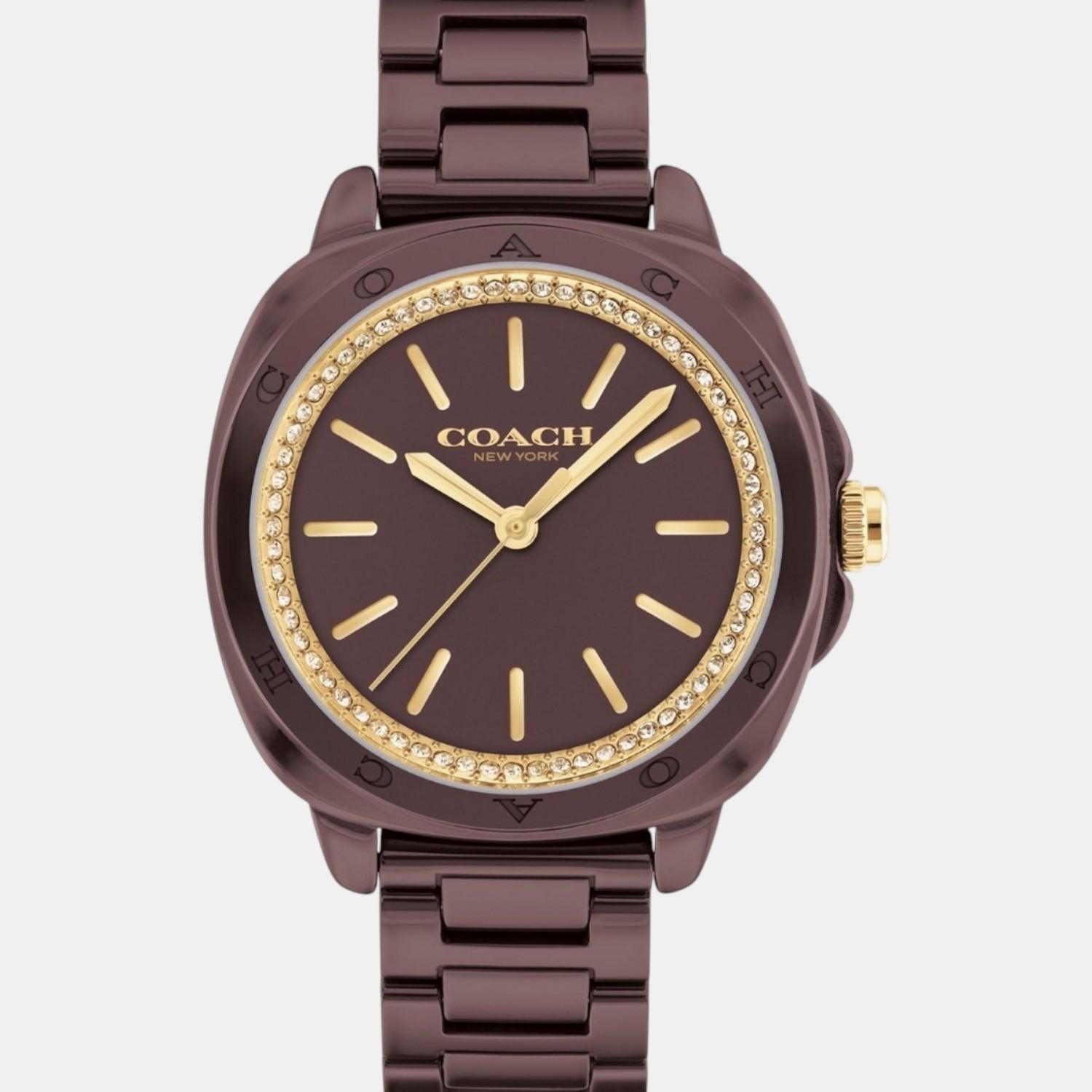 Kitt Women Quartz Brown Dial Analog Ceramic Watch 14504403