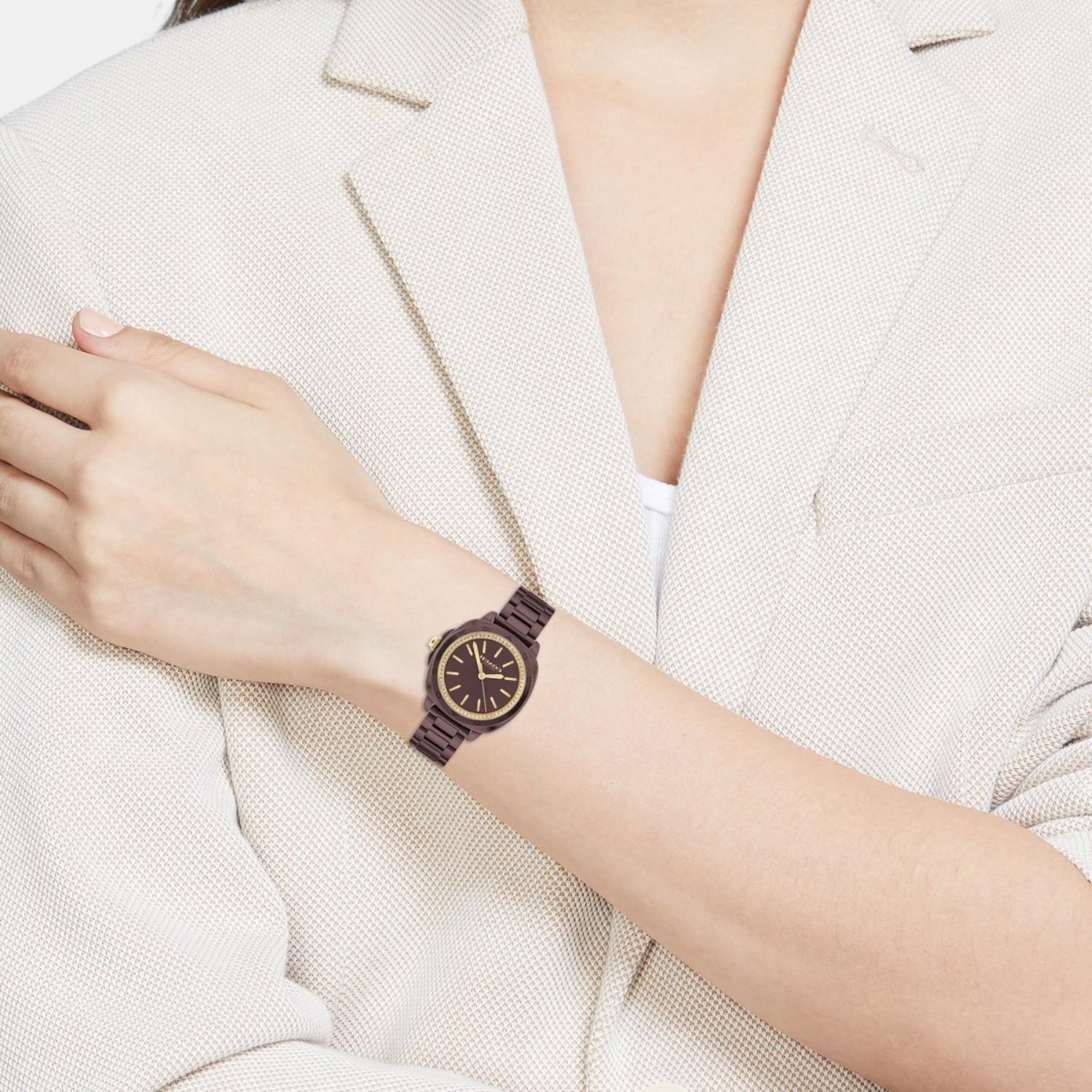 Kitt Women Quartz Brown Dial Analog Ceramic Watch 14504403