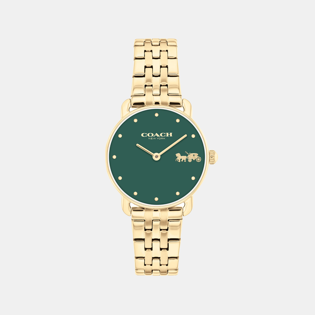 Coach Round Green Analog watch