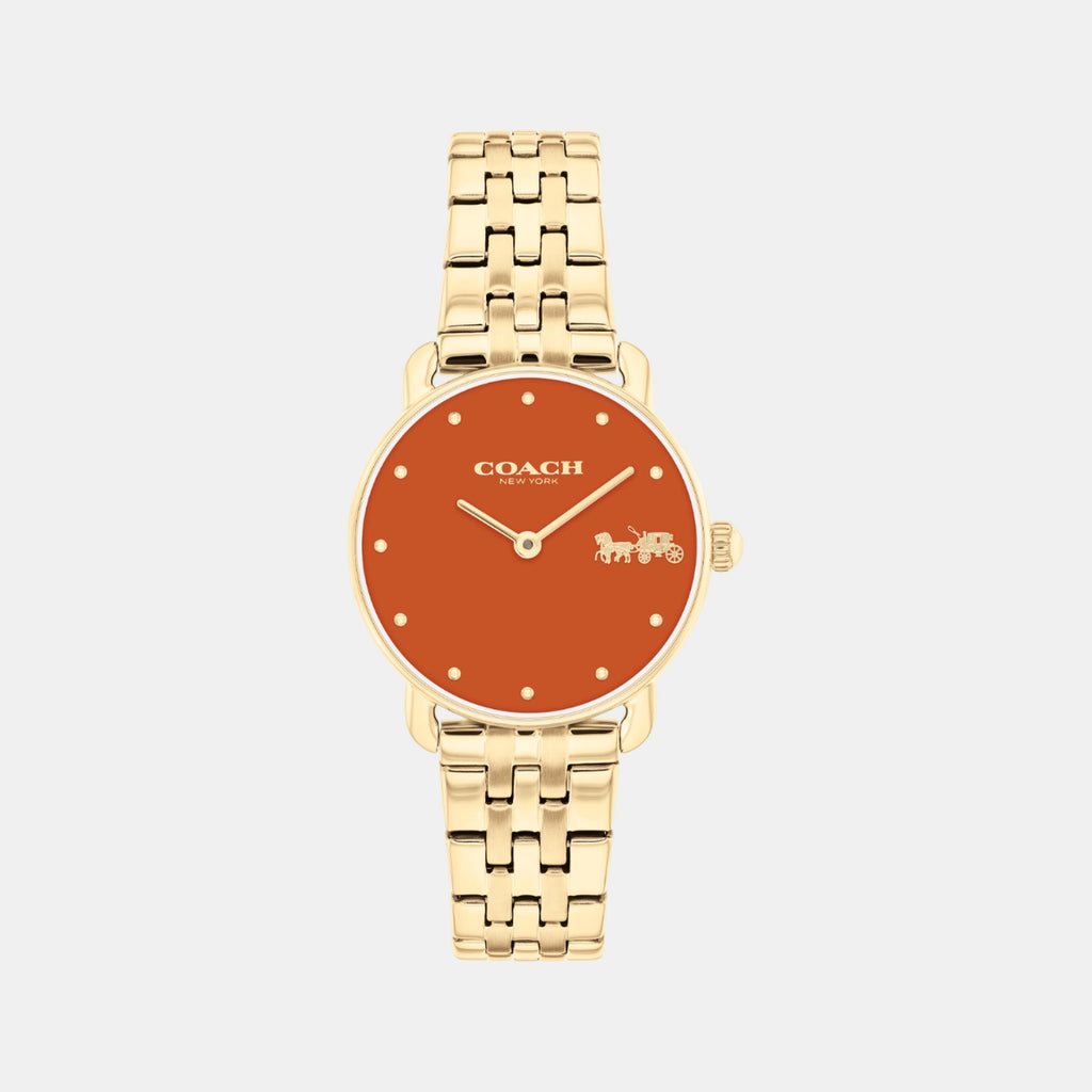 Elliot Women Quartz Orange Dial Analog Stainless Steel Watch 14504446
