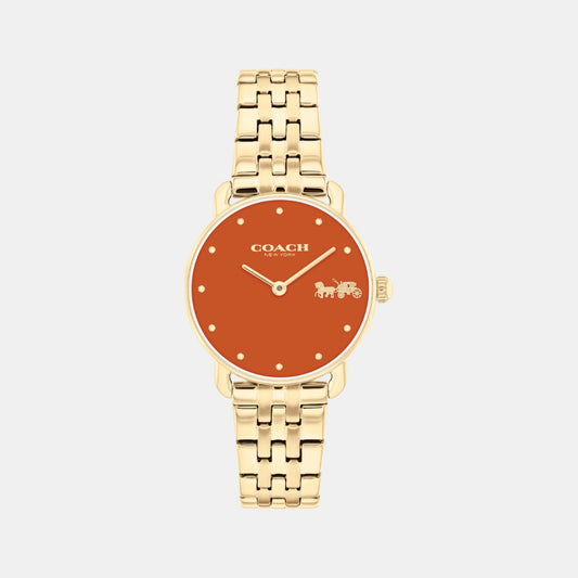 Elliot Women Quartz Orange Dial Analog Stainless Steel Watch 14504446