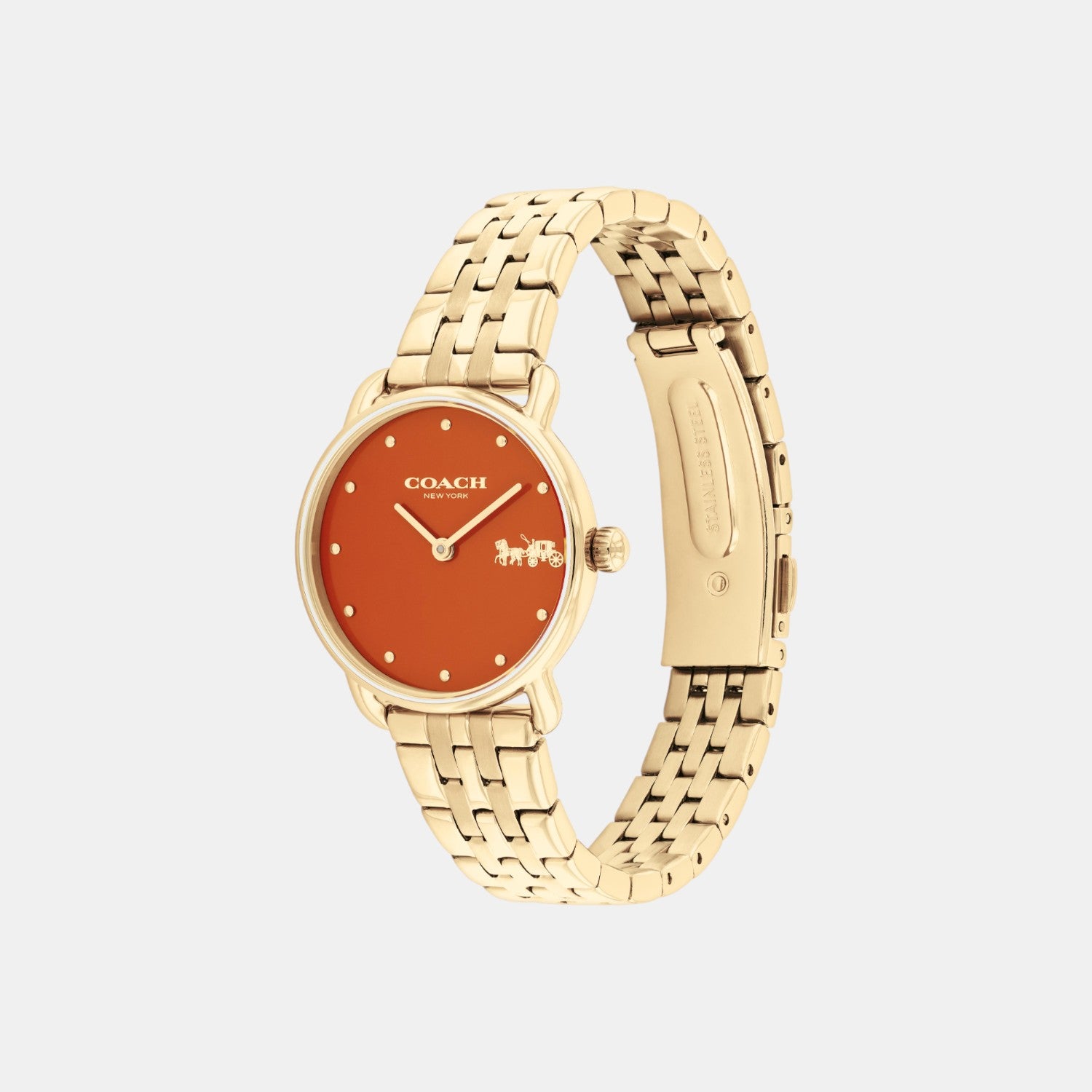 Elliot Women Quartz Orange Dial Analog Stainless Steel Watch 14504446