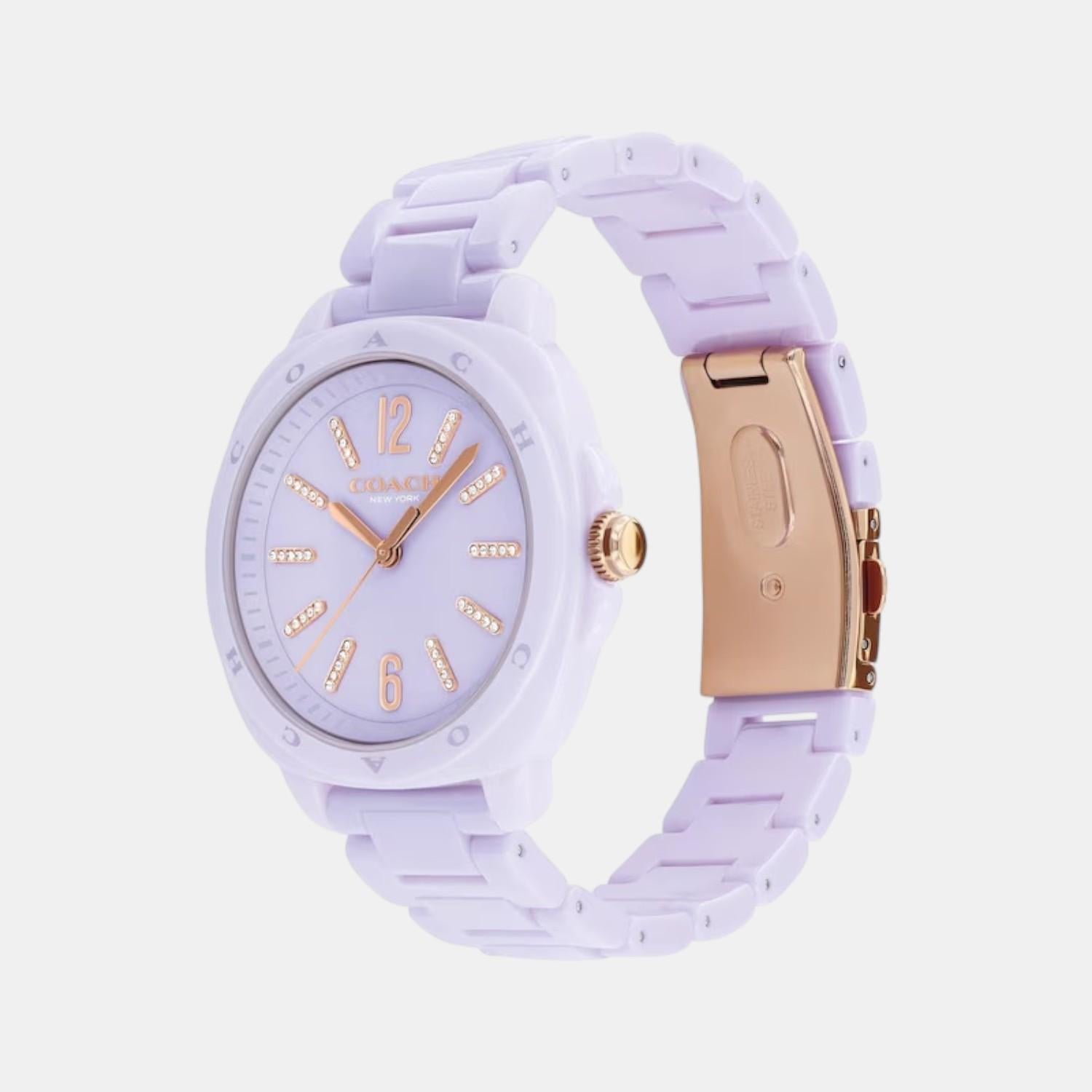 Kitt Women Quartz Lavender Dial Analog Ceramic Watch 14504481