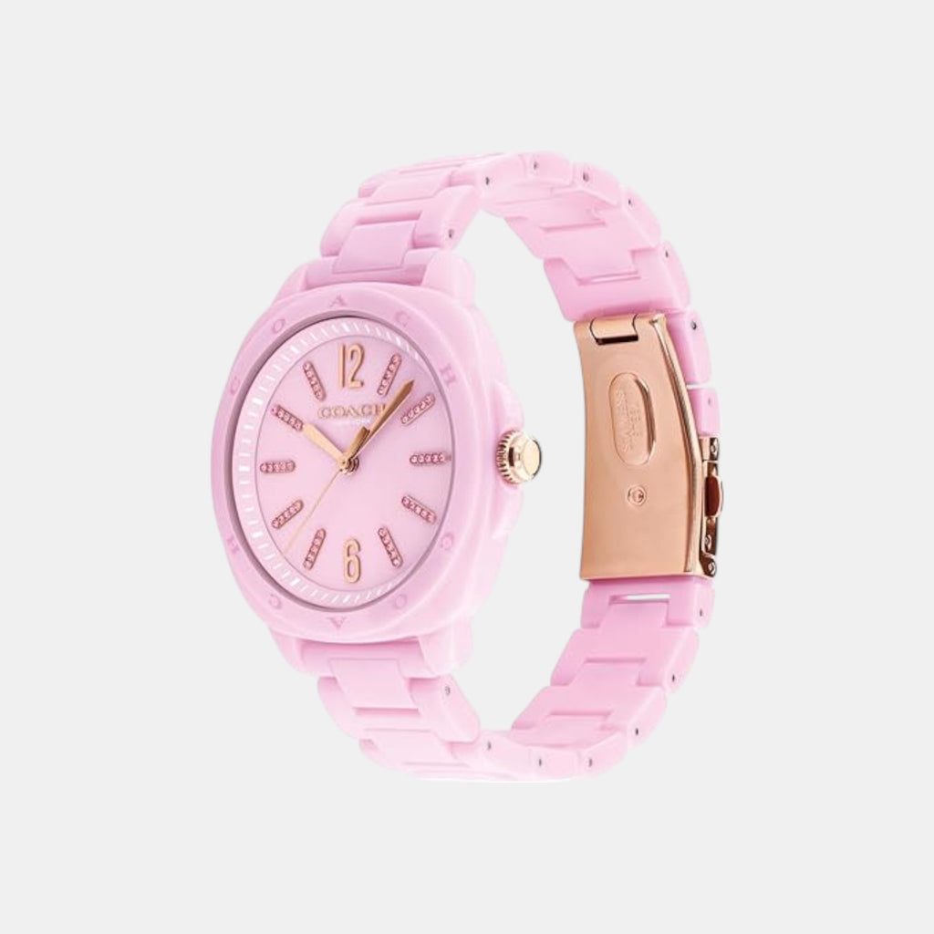 Kitt Women Quartz Pink Dial Analog Ceramic Watch 14504482