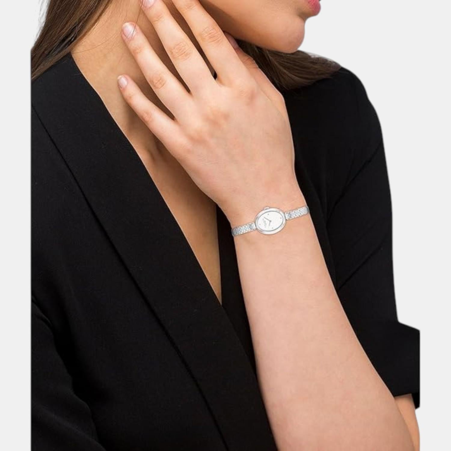 Sammy Women Quartz White Dial Analog Stainless Steel Watch 14504483