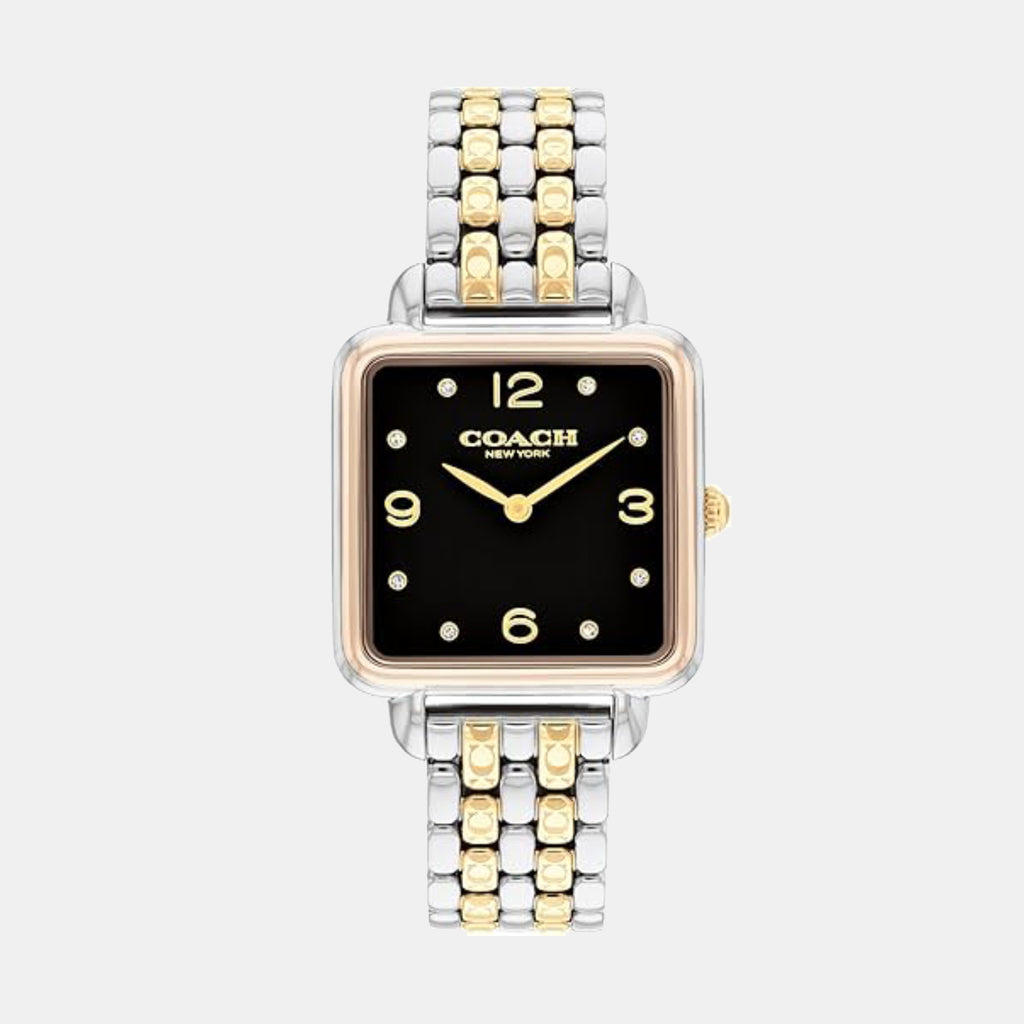 Cass Women Quartz Black Dial Analog Stainless Steel Watch 14504496