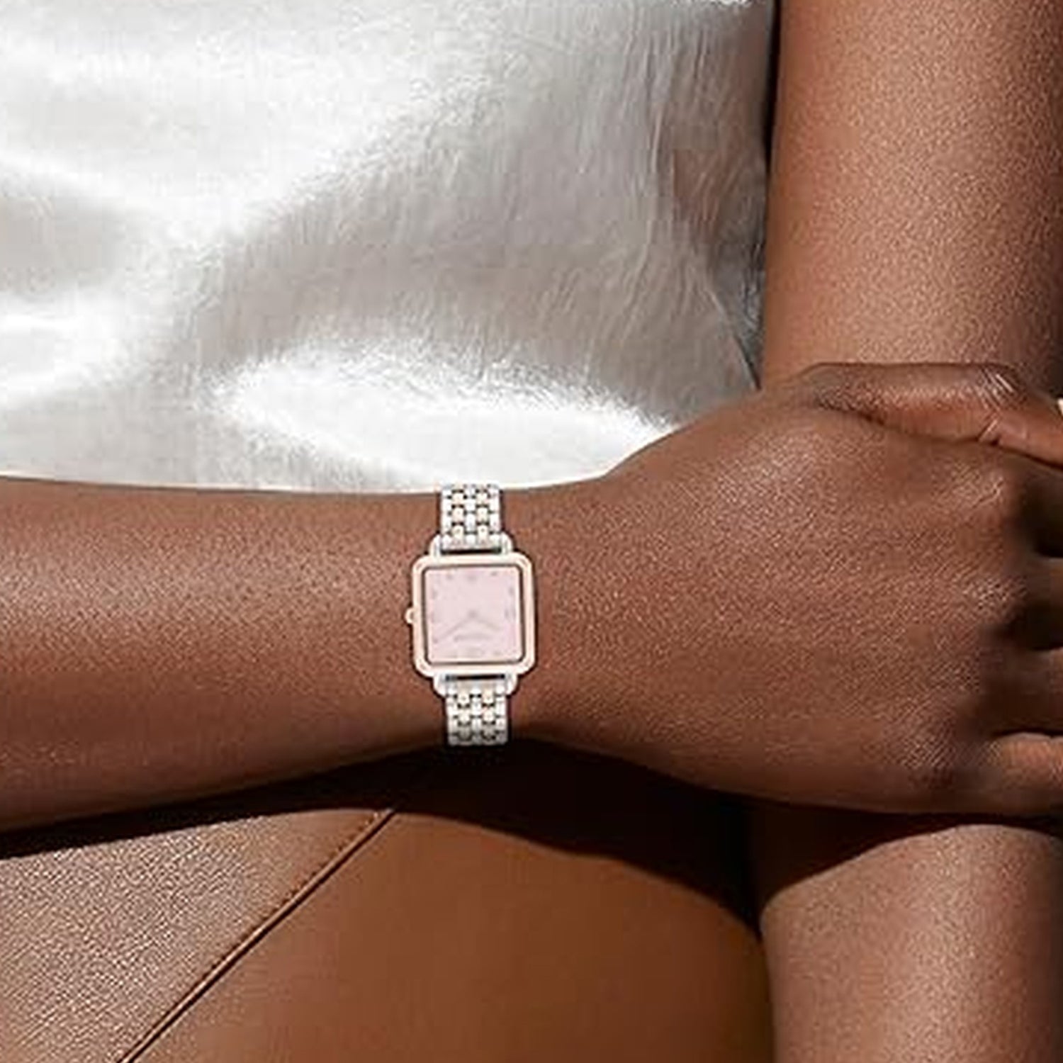 Cass Women Quartz Pink Dial Analog Stainless Steel Watch 14504497