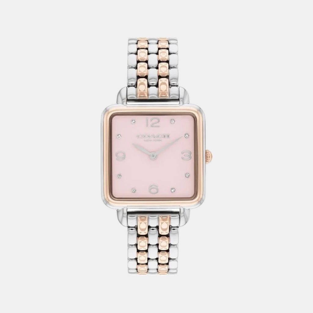Cass Women Quartz Pink Dial Analog Stainless Steel Watch 14504497