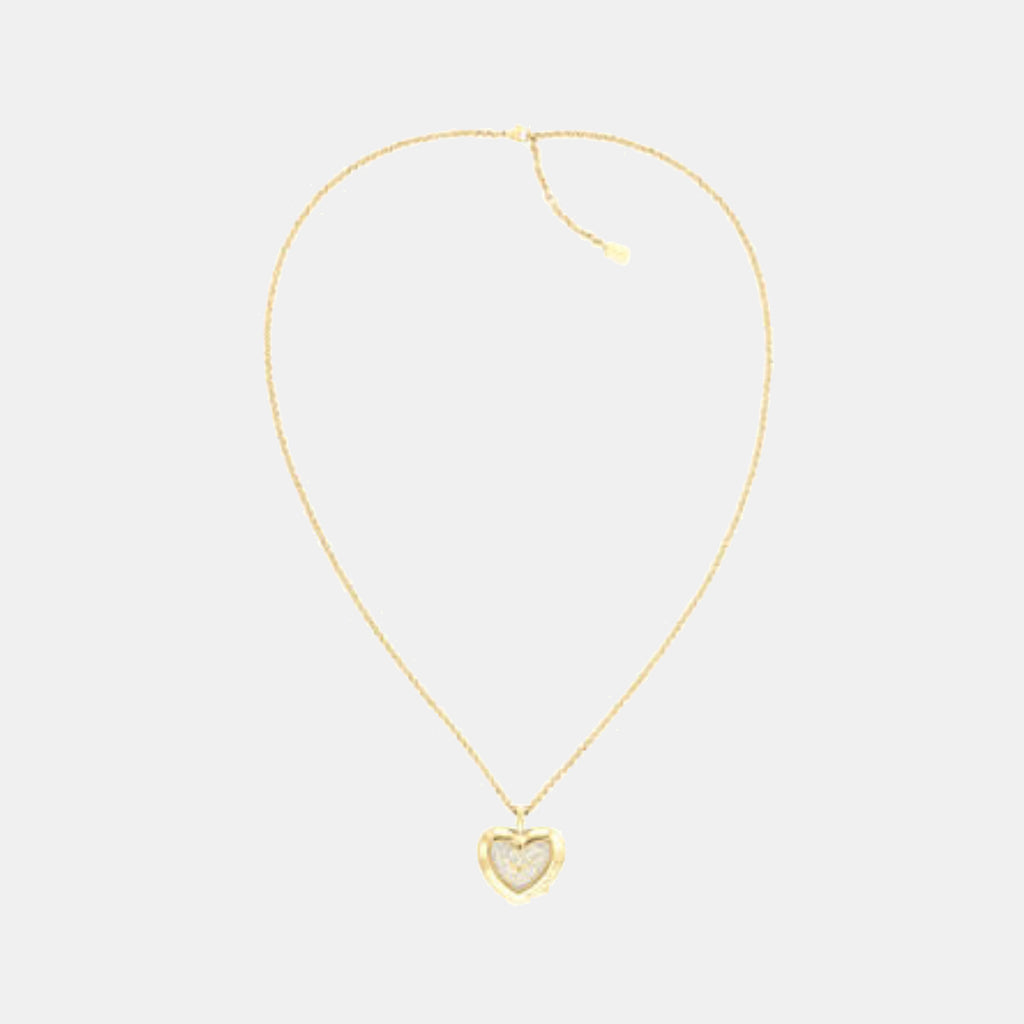 Heart Watch Necklace Women Quartz Thin Gold Dial Analog Stainless Steel Watch 14504513