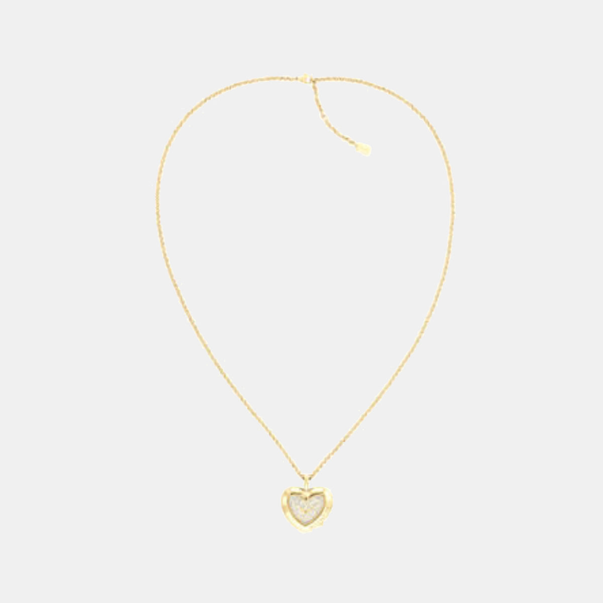 Heart Watch Necklace Women Quartz Gold Dial Analog Stainless Steel Watch 14504513
