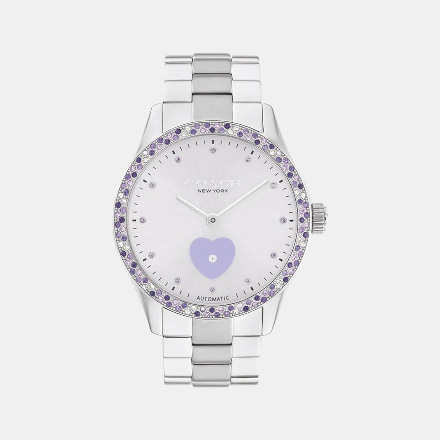 Brooks Women Automatic Lavender Dial Analog Stainless Steel Watch 14504522