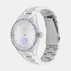 Brooks Women Automatic Lavender Dial Analog Stainless Steel Watch 14504522