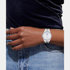 Brooks Women Automatic Lavender Dial Analog Stainless Steel Watch 14504522