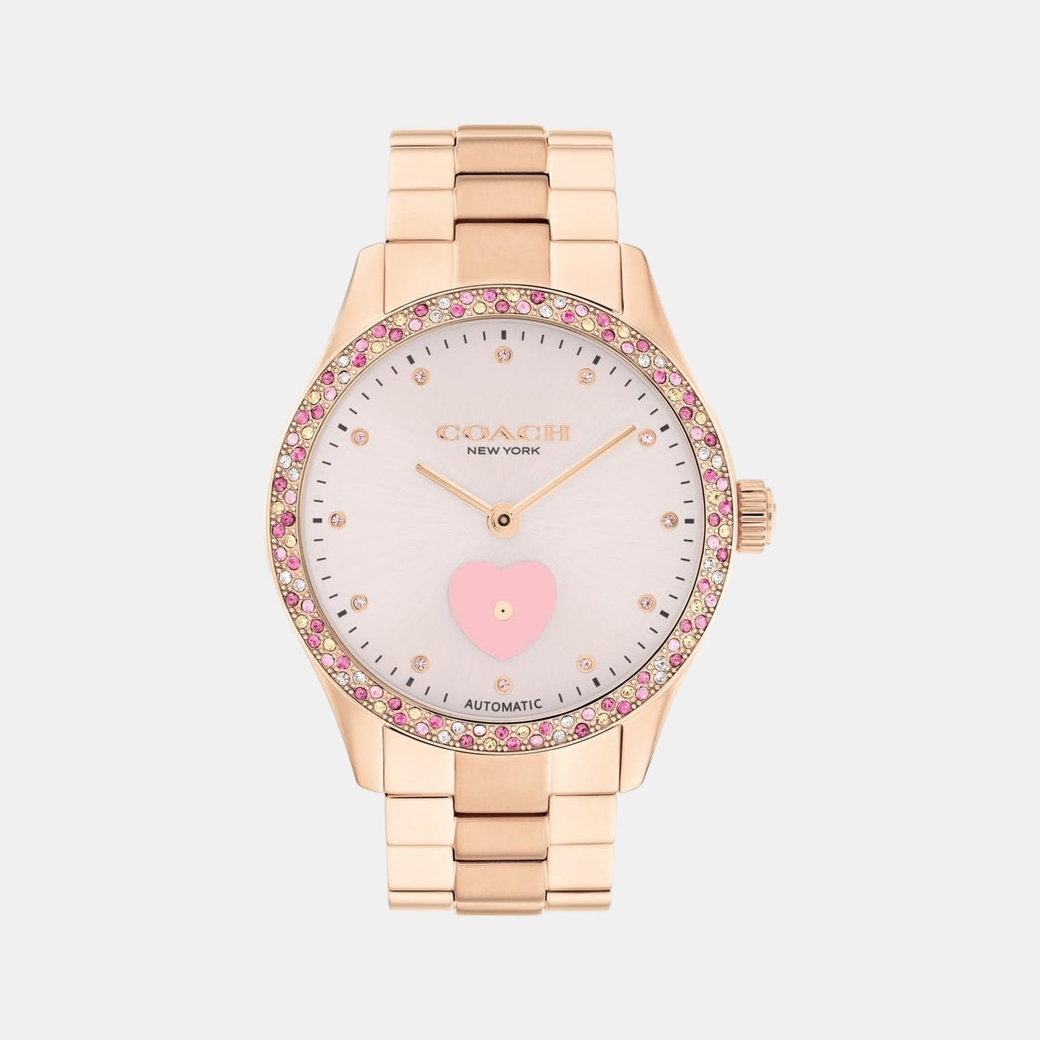 Brooks Women Automatic Light Pink Dial Analog Stainless Steel Watch 14504523