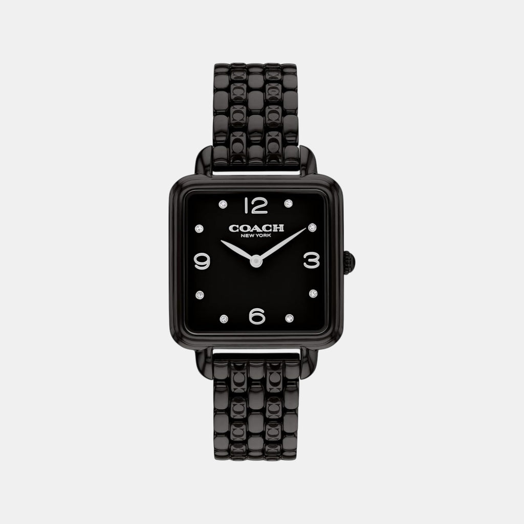 Cass Women Quartz Black Dial Analog Stainless Steel Watch 14504533