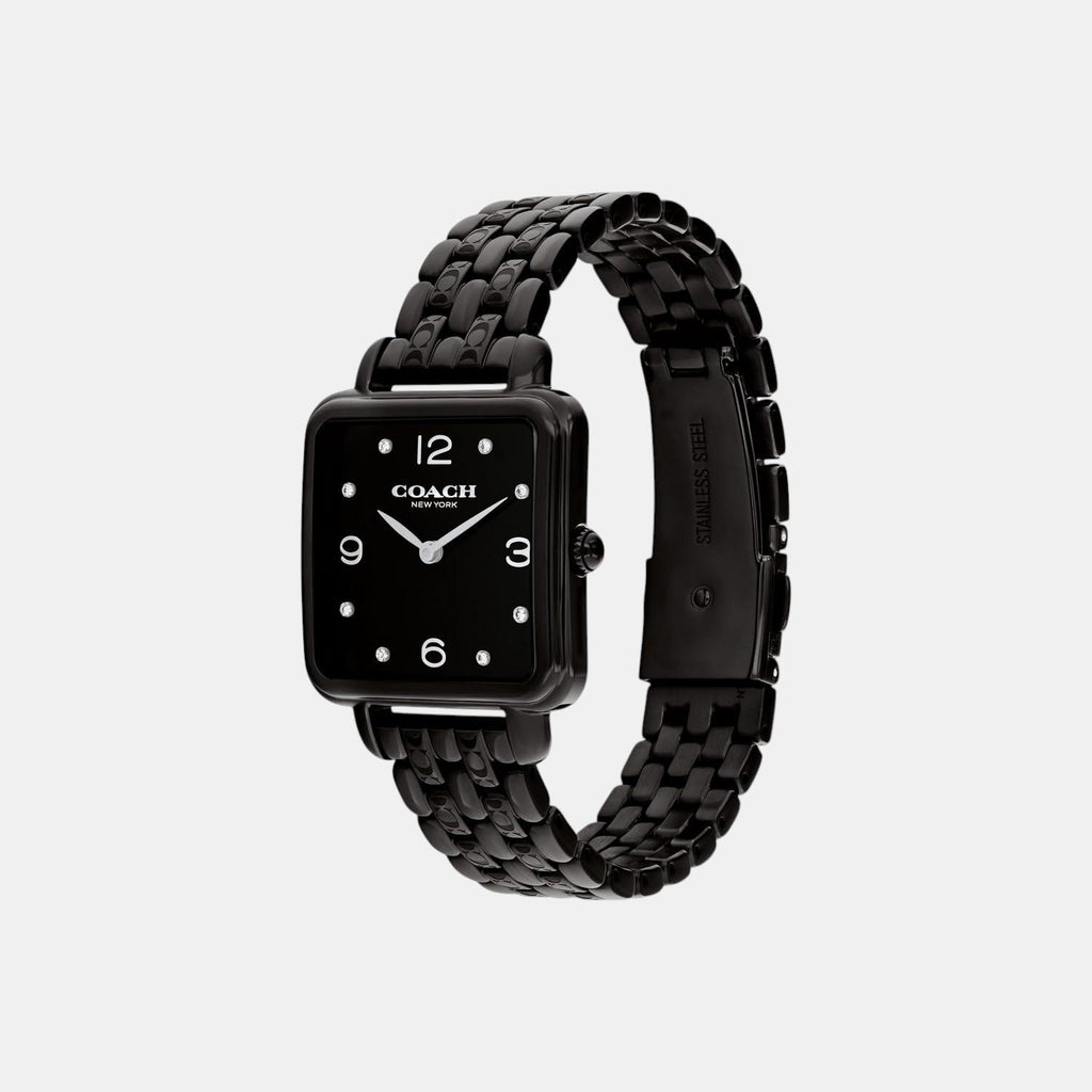 Cass Women Quartz Black Dial Analog Stainless Steel Watch 14504533