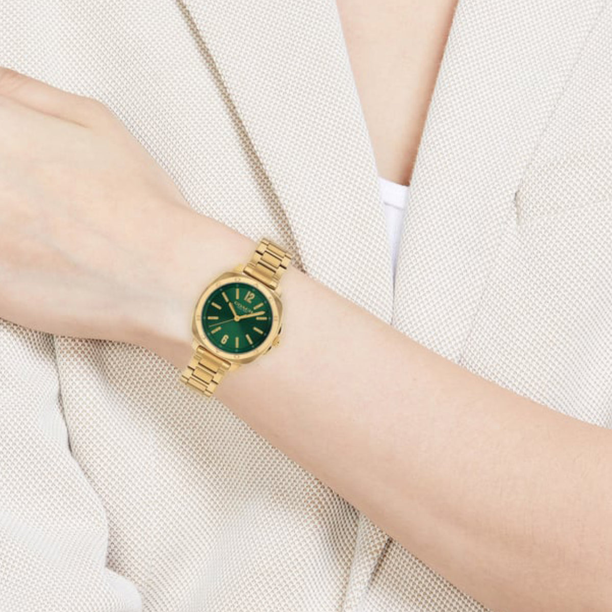 Kitt Women Quartz Green Dial Analog Stainless Steel Watch 14504535