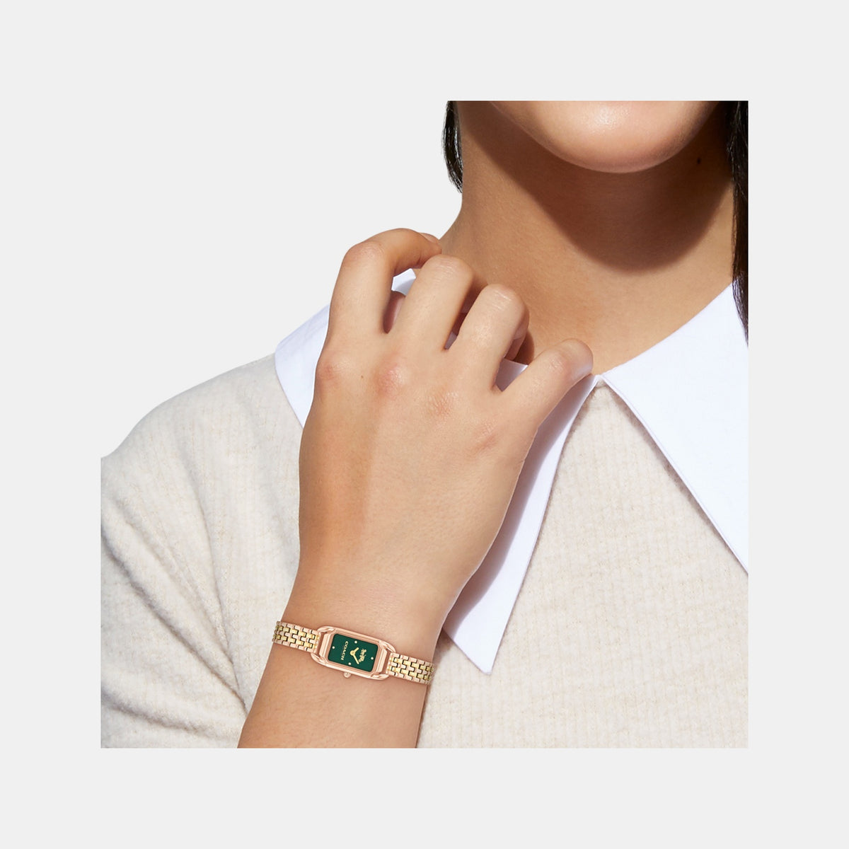 Cadie Women Quartz Green Dial Analog Stainless Steel Watch 14504551