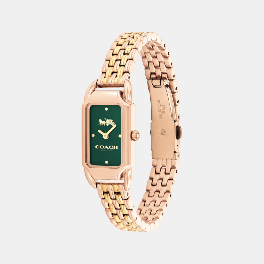Cadie Women Quartz Green Dial Analog Stainless Steel Watch 14504551
