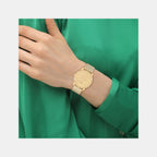 Elliot Women Quartz Gold Dial Analog Stainless Steel Watch 14504553