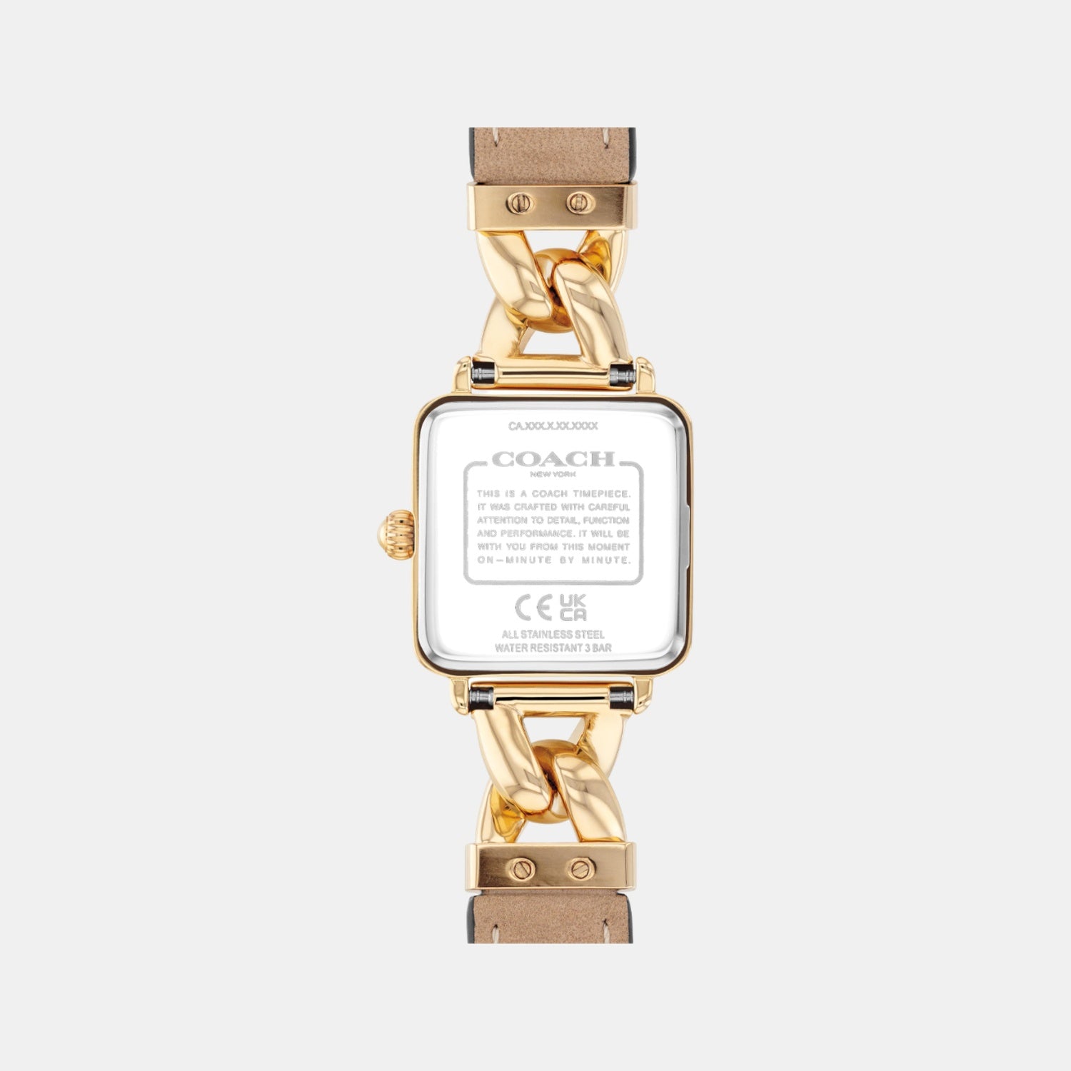 Cass Women Quartz Gold Sunray Dial Analog Calfskin Watch 14504555